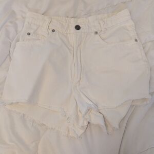 Women's Cream Denim Shorts